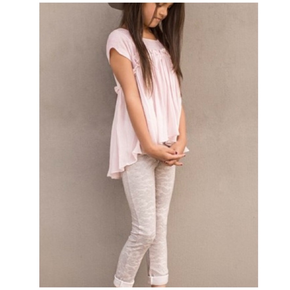 Joyfolie | Boho Cottagecore Dainty Brianna Ruffle High Lo Top Rosewater | 2